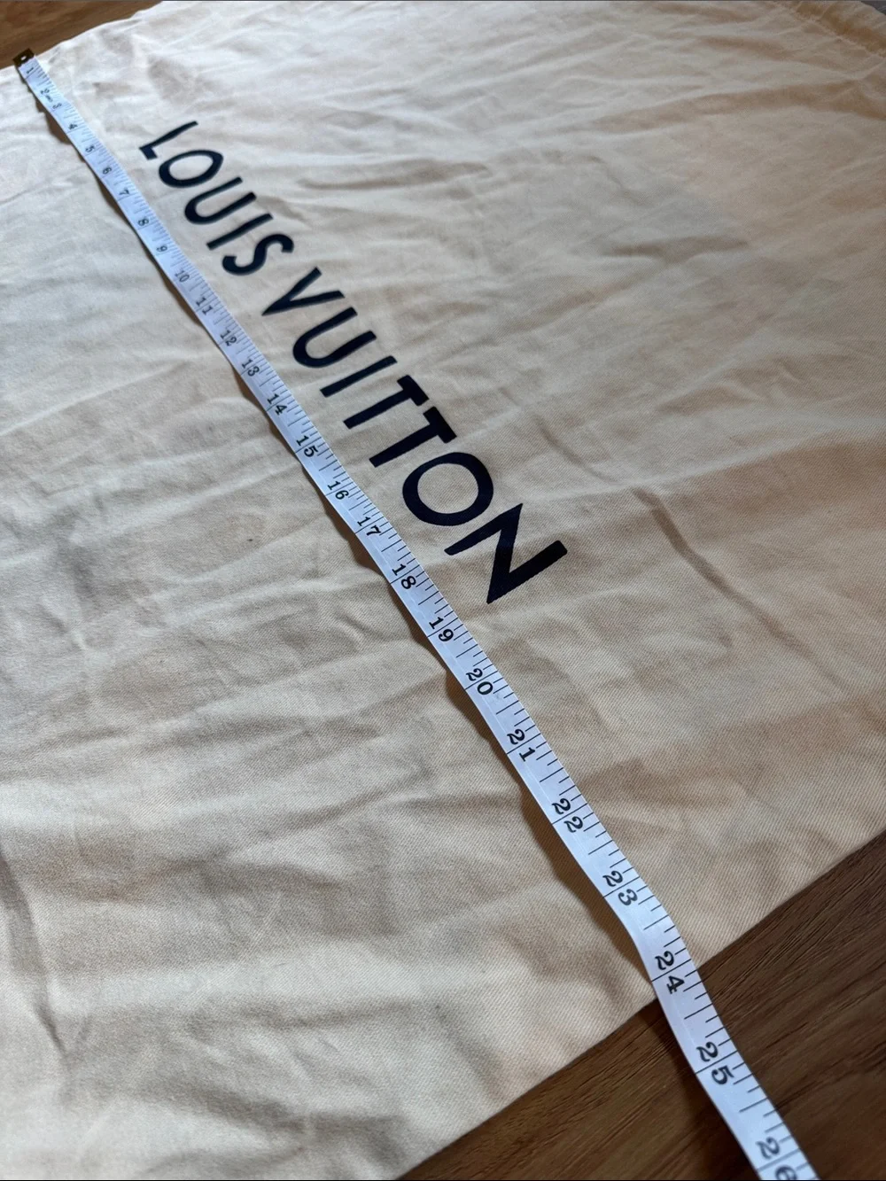 Louis Vuitton Cream Dust Bag with Blue Drawstring